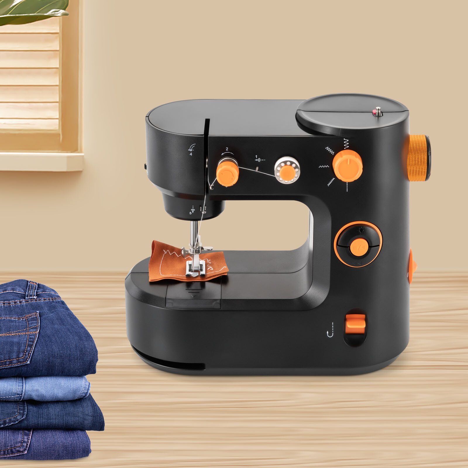 Portable Electric Sewing Machine, Dual-Speed Control, Compact & Lightweight,