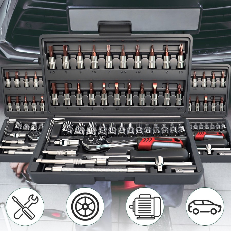 46-Piece Professional Tool Set, Multifunctional Toolbox