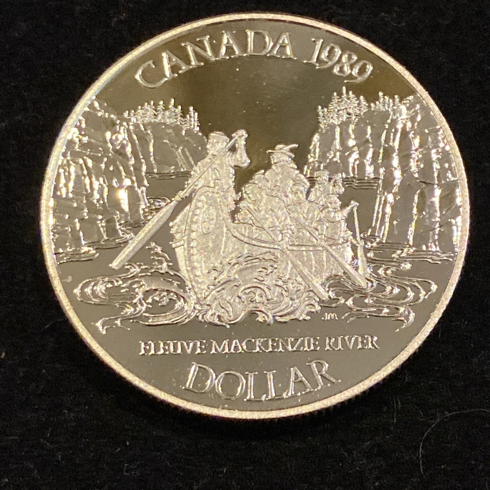 1989 Canada Mint Silver Dollar - Mackenzie River – .375 Oz ASW; .500 Silver