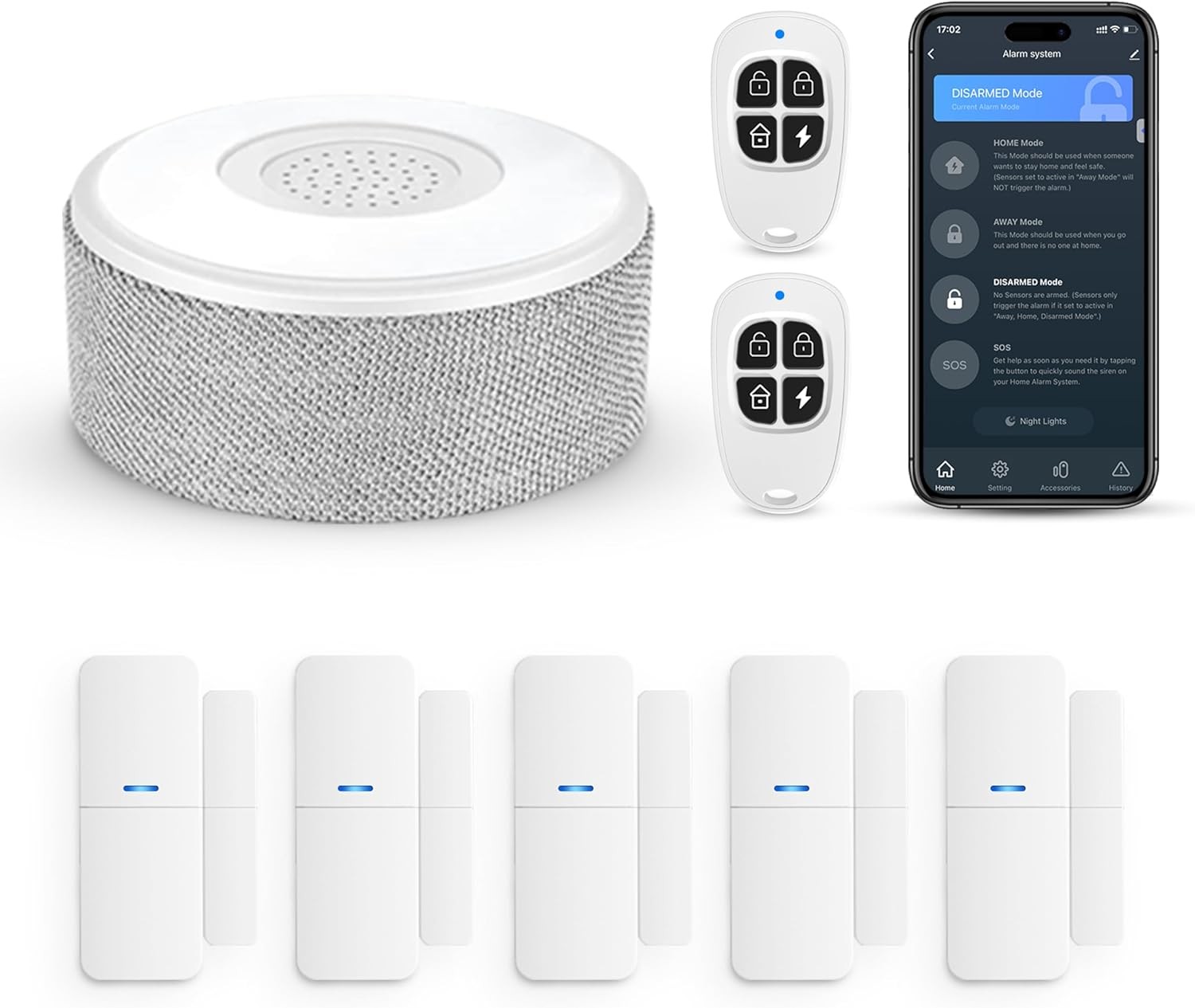 8 piezas Sistema de alarma de puerta WiFi con alerta por aplicación de teléfono