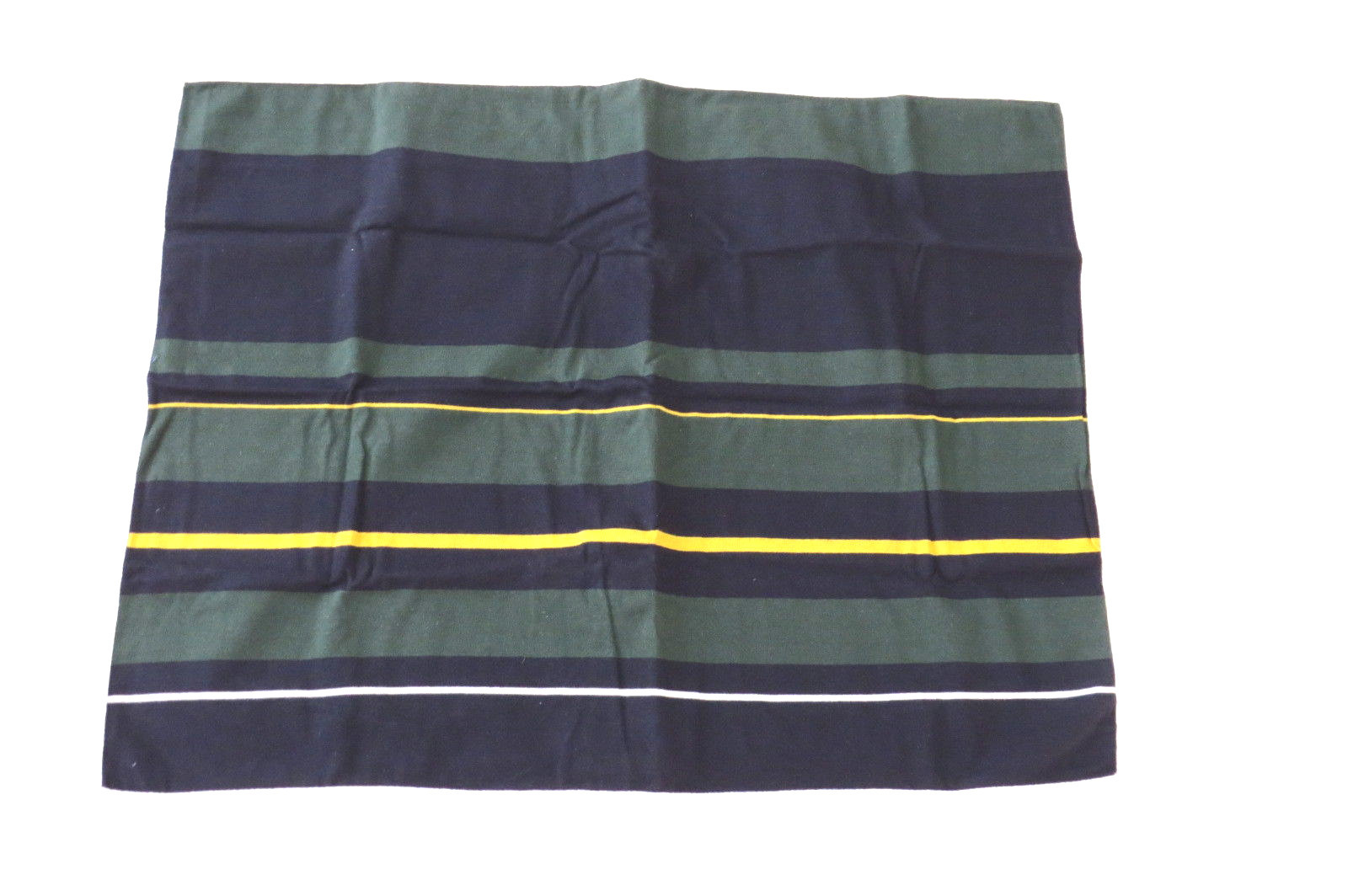 Vintage Pillow Sham WELLESLEY STRIPE Navy Green Yellow Standard Nautica NOS