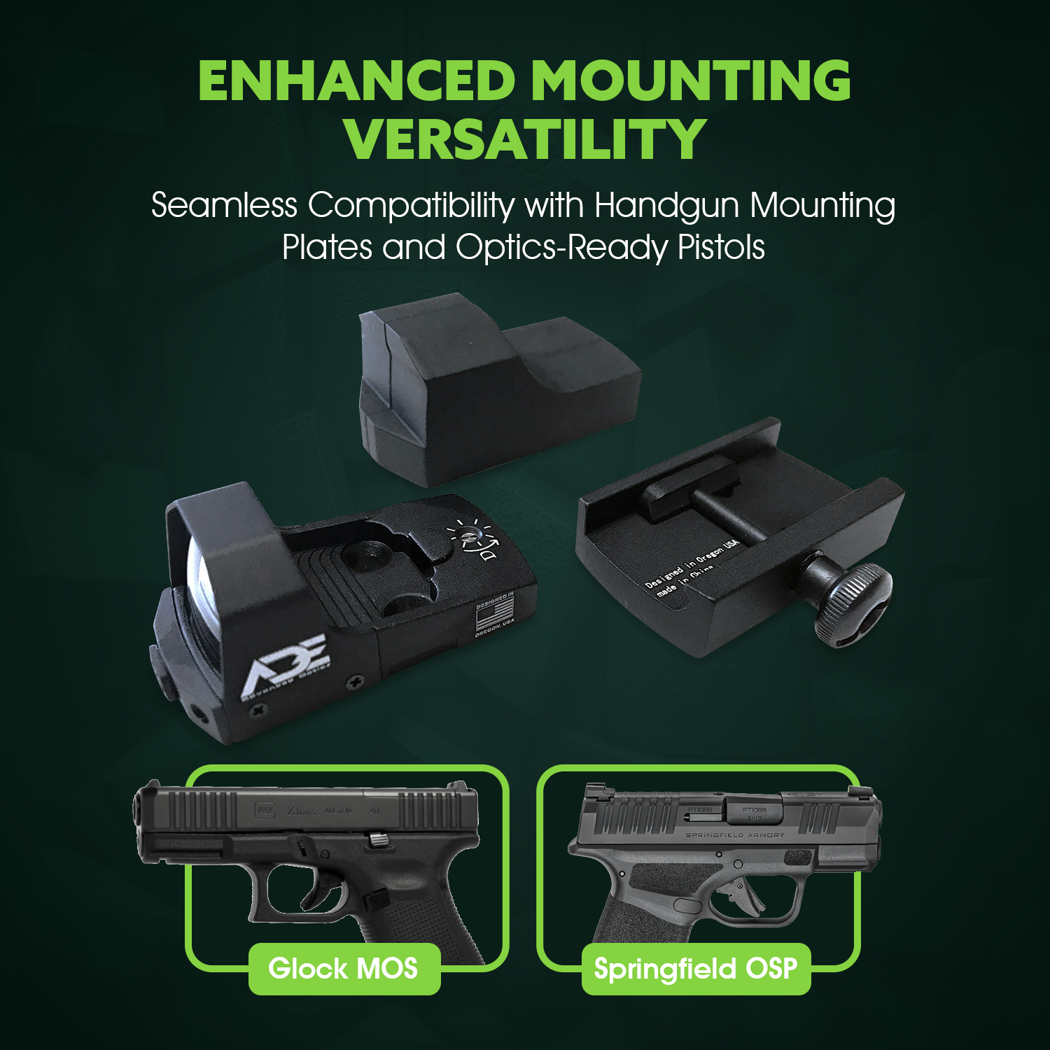 ADE RD3-006B Python GREEN Dot Reflex Sight + SIG SAUER P365 Pistol Handgun red