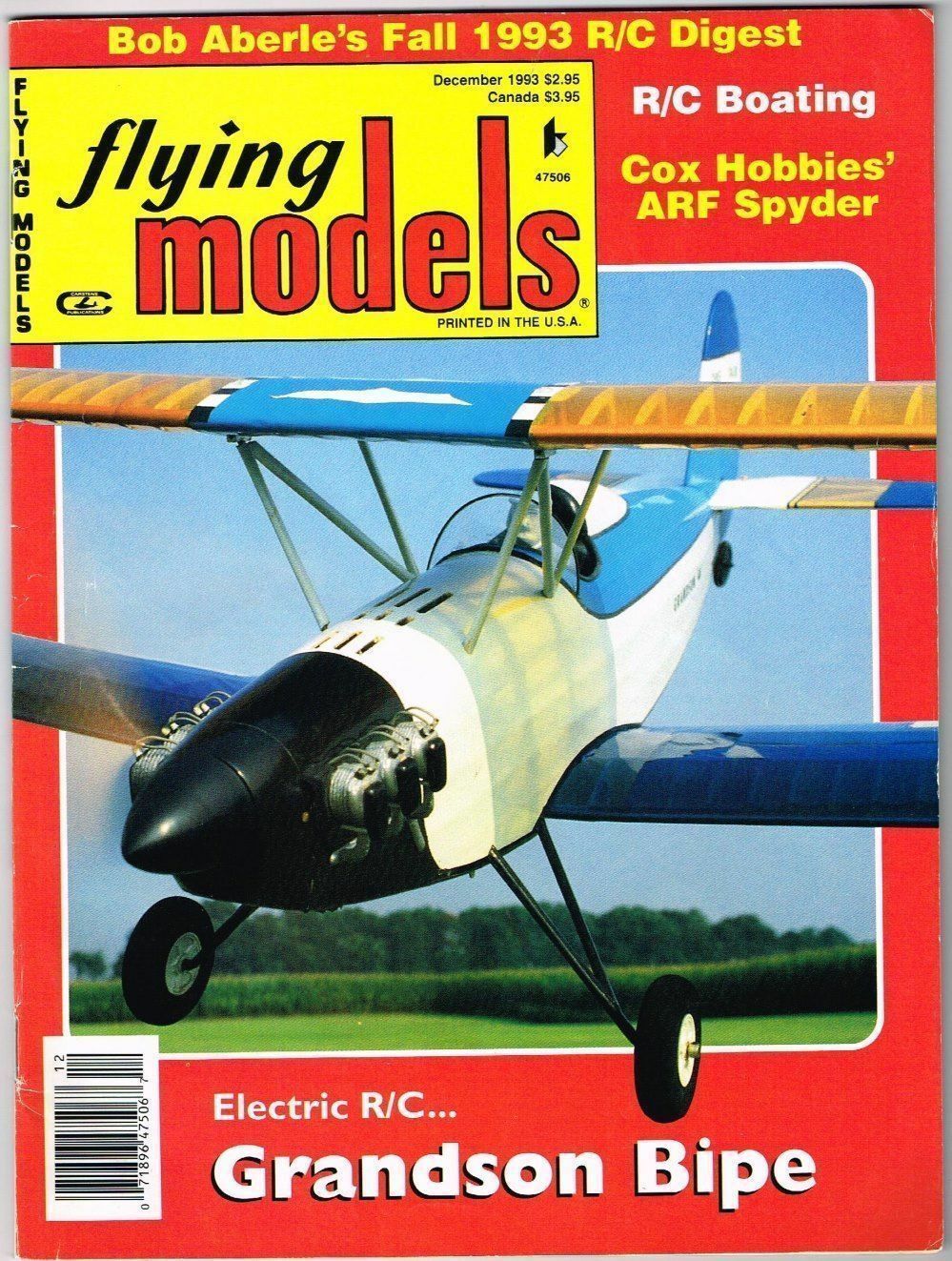 FLYING MODELS magazine December 1993 Grandson 40 Bipe: RC electric