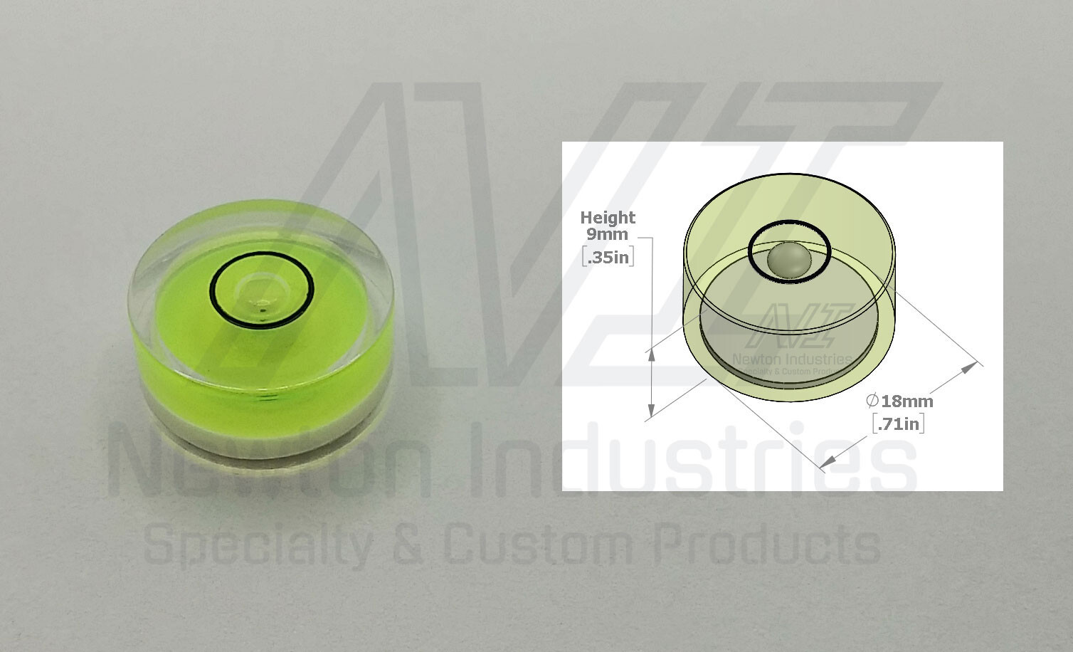 4pcs Acrylic Ø18x9mm Round Bullseye Spirit Bubble Level Sens:  ±1° in circle