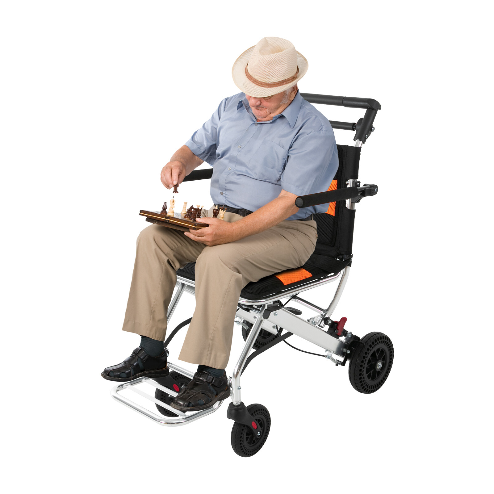 Portable Folding Wheelchair Ultra-Light Transportable Wheelchair for Seniors New