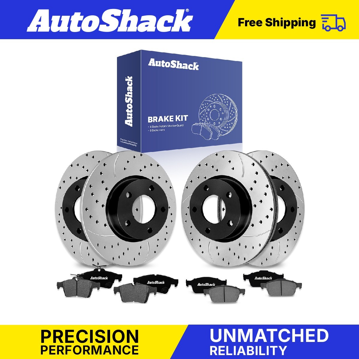 Front Rear Drilled Slotted Brake Rotors Ceramic Pads for 2005-2013 Mazda 3