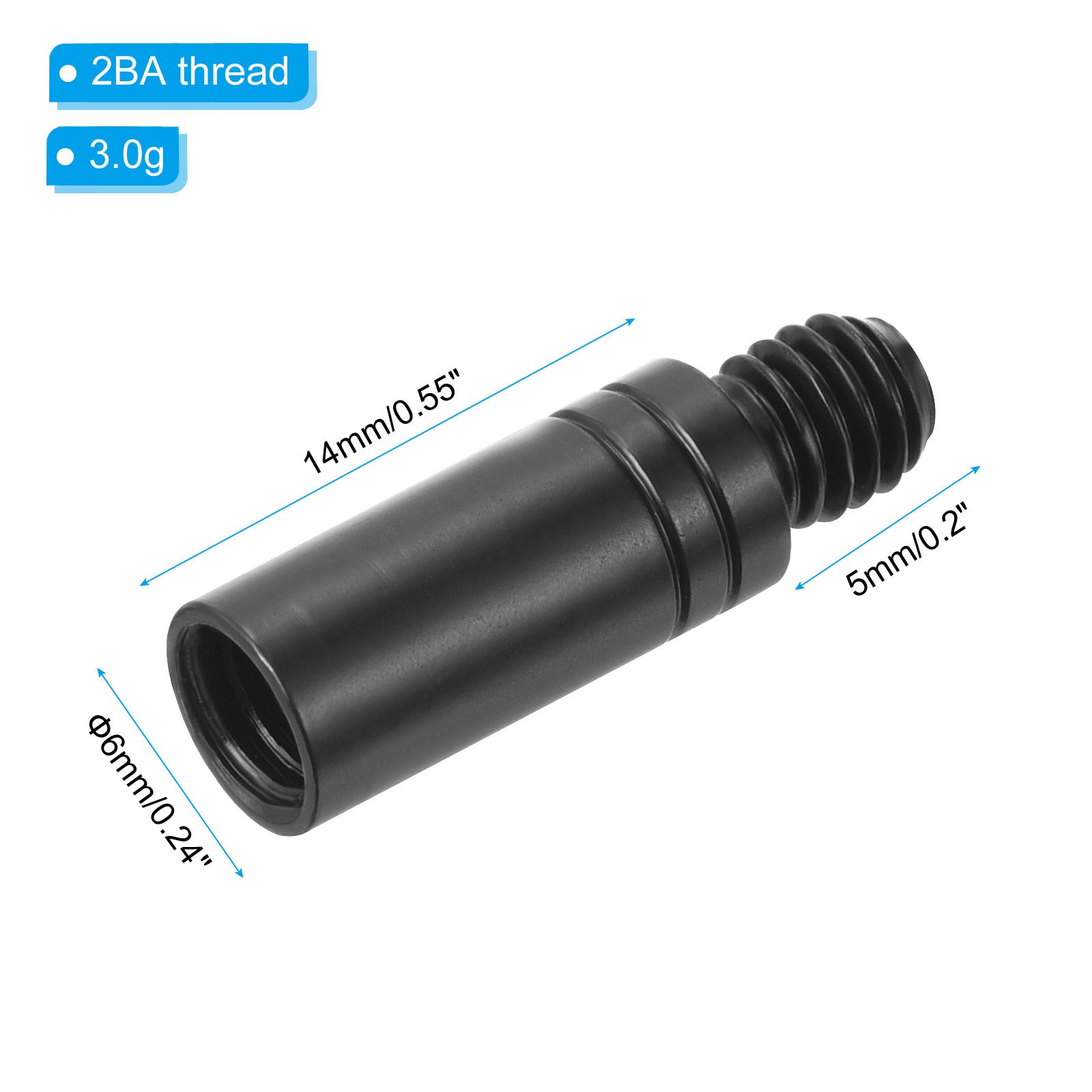 3g Copper Dart Weight Add Accentuator 9 Pcs 14mm Length 2BA Thread Black