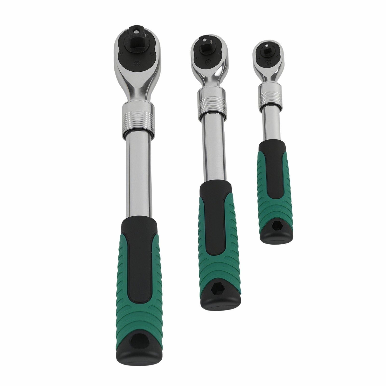 Workshop Ratchet Tool Set 3-Piece Extendable Handle 72-Tooth Quick Release