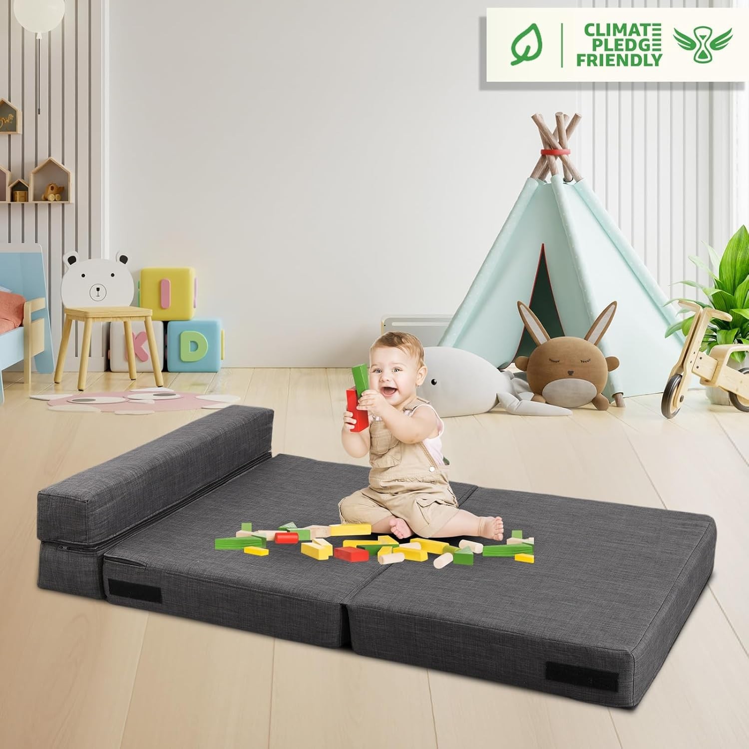 Ergonomic Twin Size Folding Sofa Bed with Washable Cover and Memory Foam Comfort