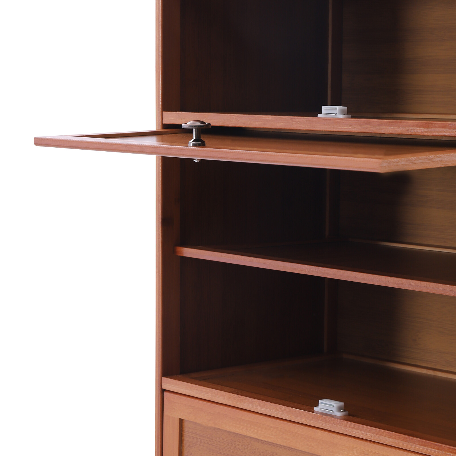 10-Tier 20 Pairs Bamboo Shoe Rack Organizer Brown Entryway Shoes Storage Cabinet