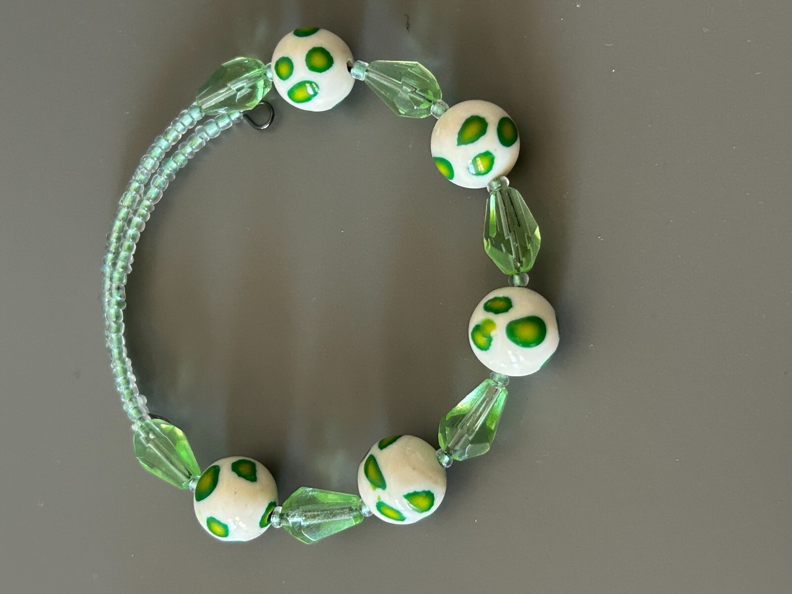 Polymer Clay Bead Wrap Bracelet 23013 - Green