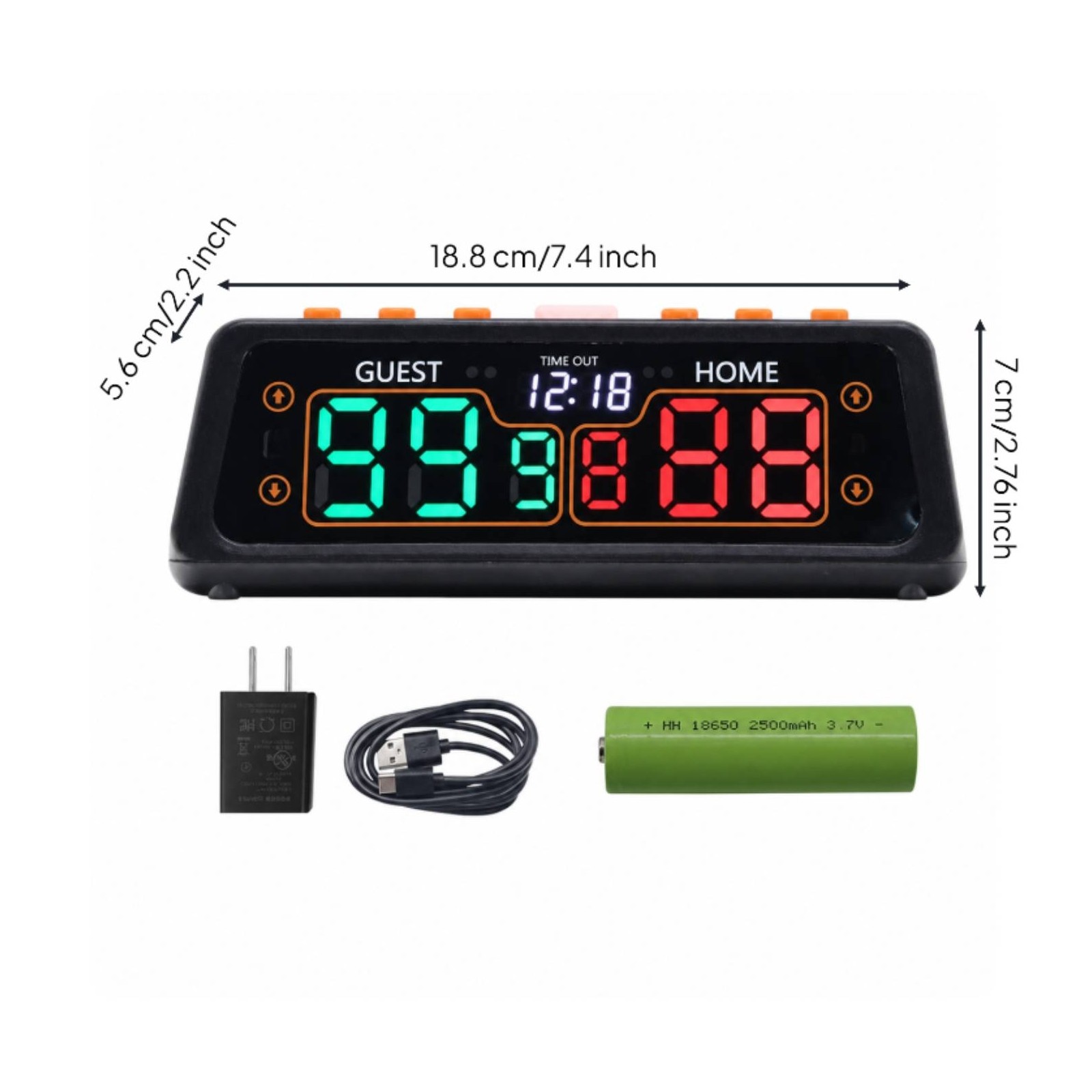 Portable Scoreboard with LED Display Rechargeable for Practice Training,
