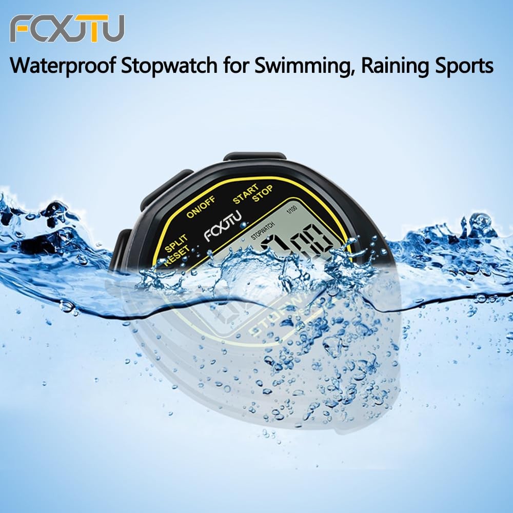 Digital Waterproof Stopwatch, No Bells No Whistles Simple Basic Operation Silent