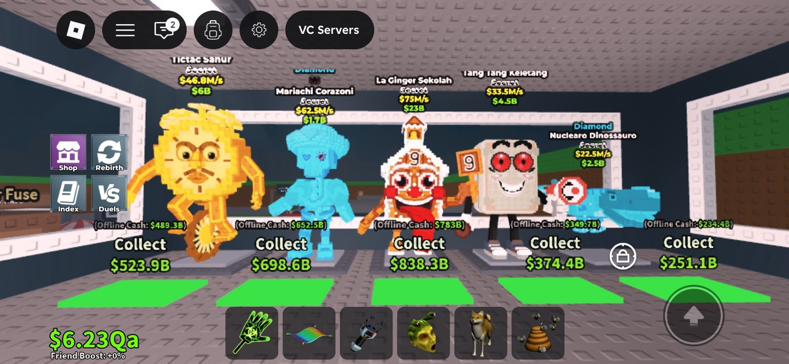 VC Servers Game Item Gold Diamond Rainbow Secret Offline Cash Friend Boost