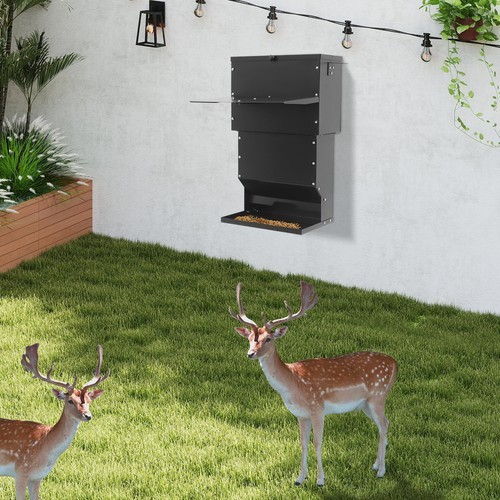 Hanging Automatic Deer Feeder with Lid Gravity Feeders Box Outdoor Weatherproof