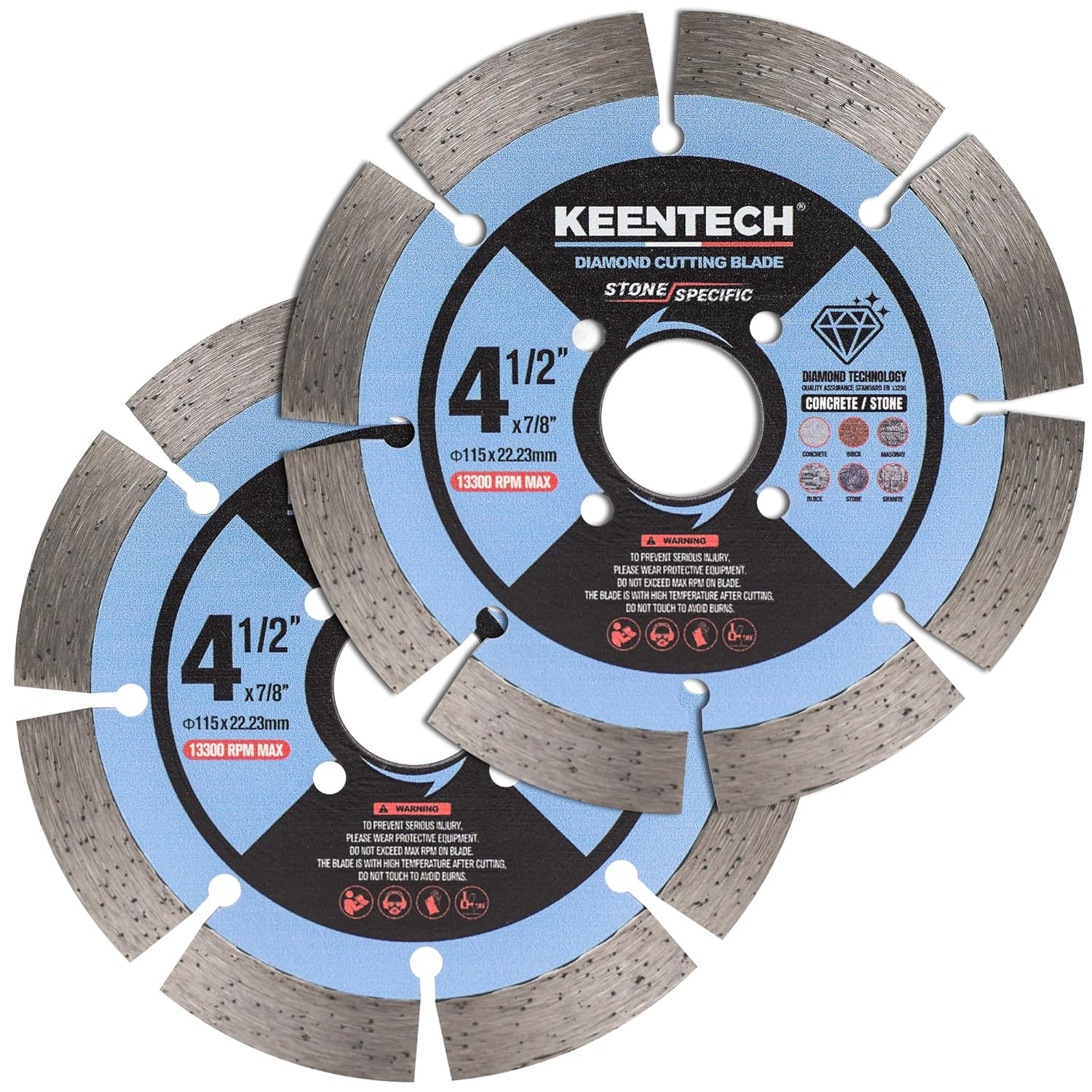Segmented Diamond Saw Blade 4-1/2 Inch, for Smooth Cutting Concrete Marble Grani