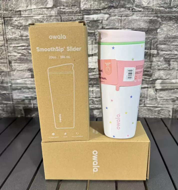 Owala  20oz Birthday Bash SmoothSip Slider Ceramic Stars Bottle