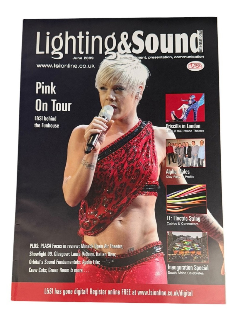 Lighting & Sound International Magazine June 2009 Pink On Tour Funhouse Cover