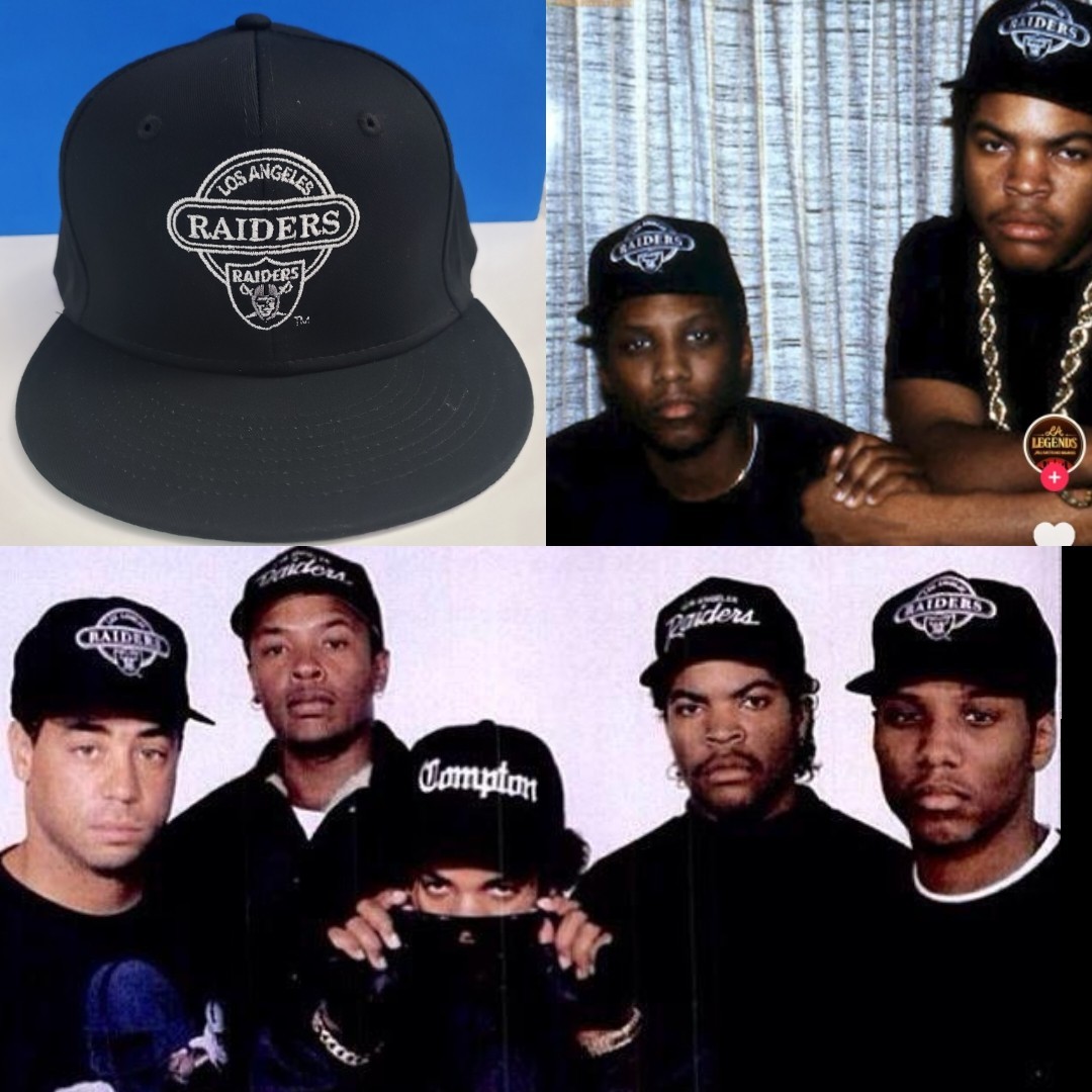 RAIDERS Los Angeles Snapback NWA Ice Cube, MC Ren 90s RARE Hat (Black)