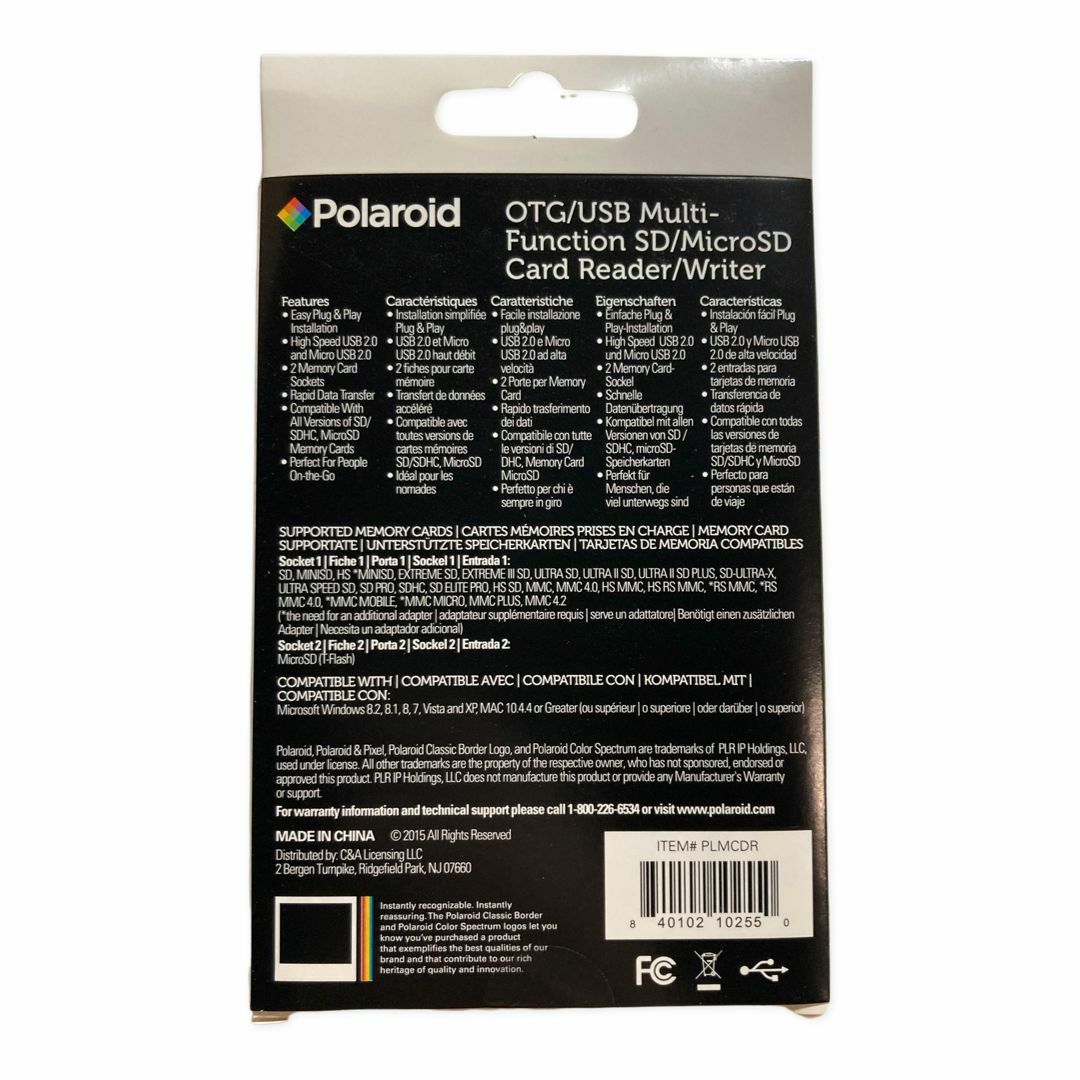 LOT OF 2 Polaroid OTG USB / Micro USB Multi-Function SD / MICRO SD Card Reader