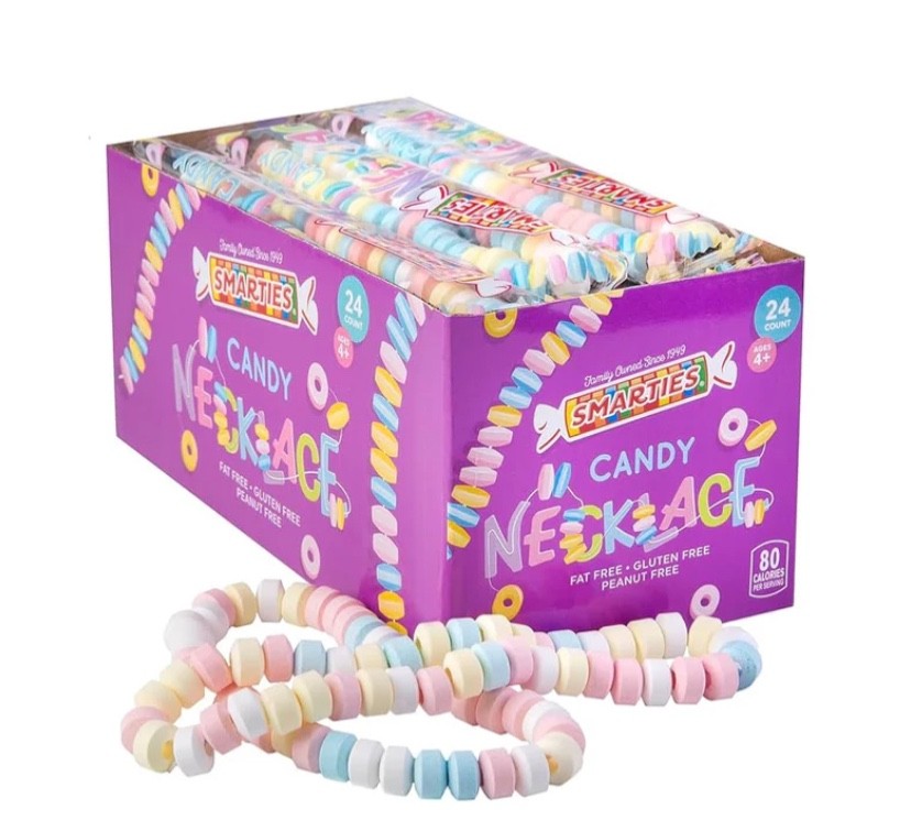 smarties candy necklace 24ct free shipping