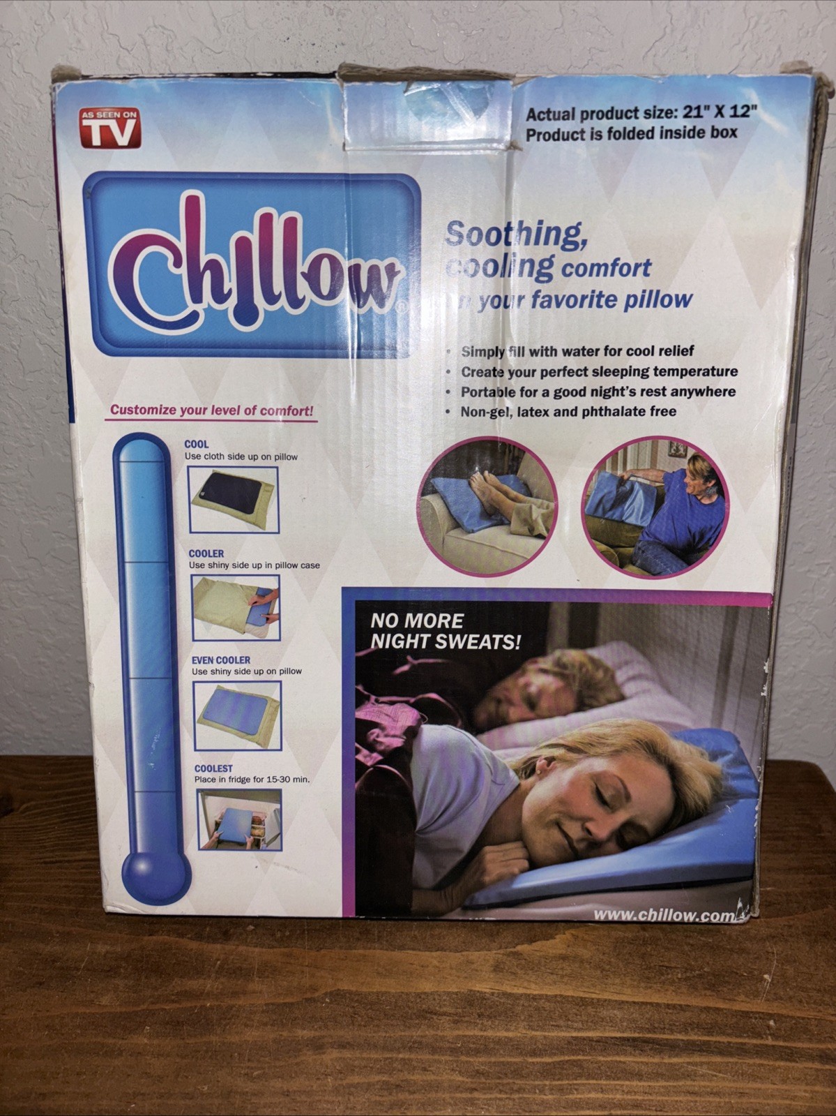 Chillow Cooling Relief Pad, Blue, Full size