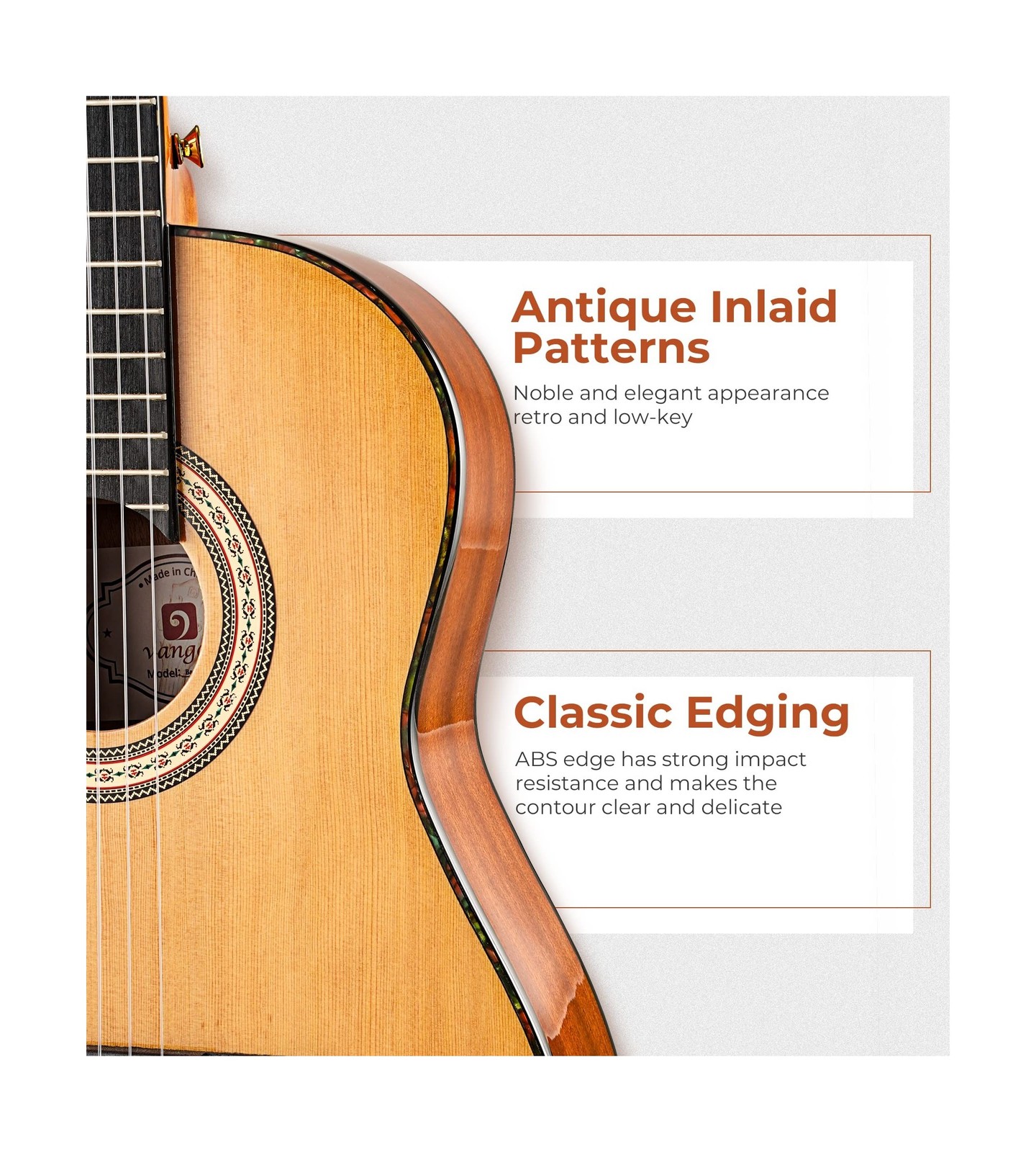 Vangoa Premium VC-2 3/4 Classical Guitar Red Cedar Junior