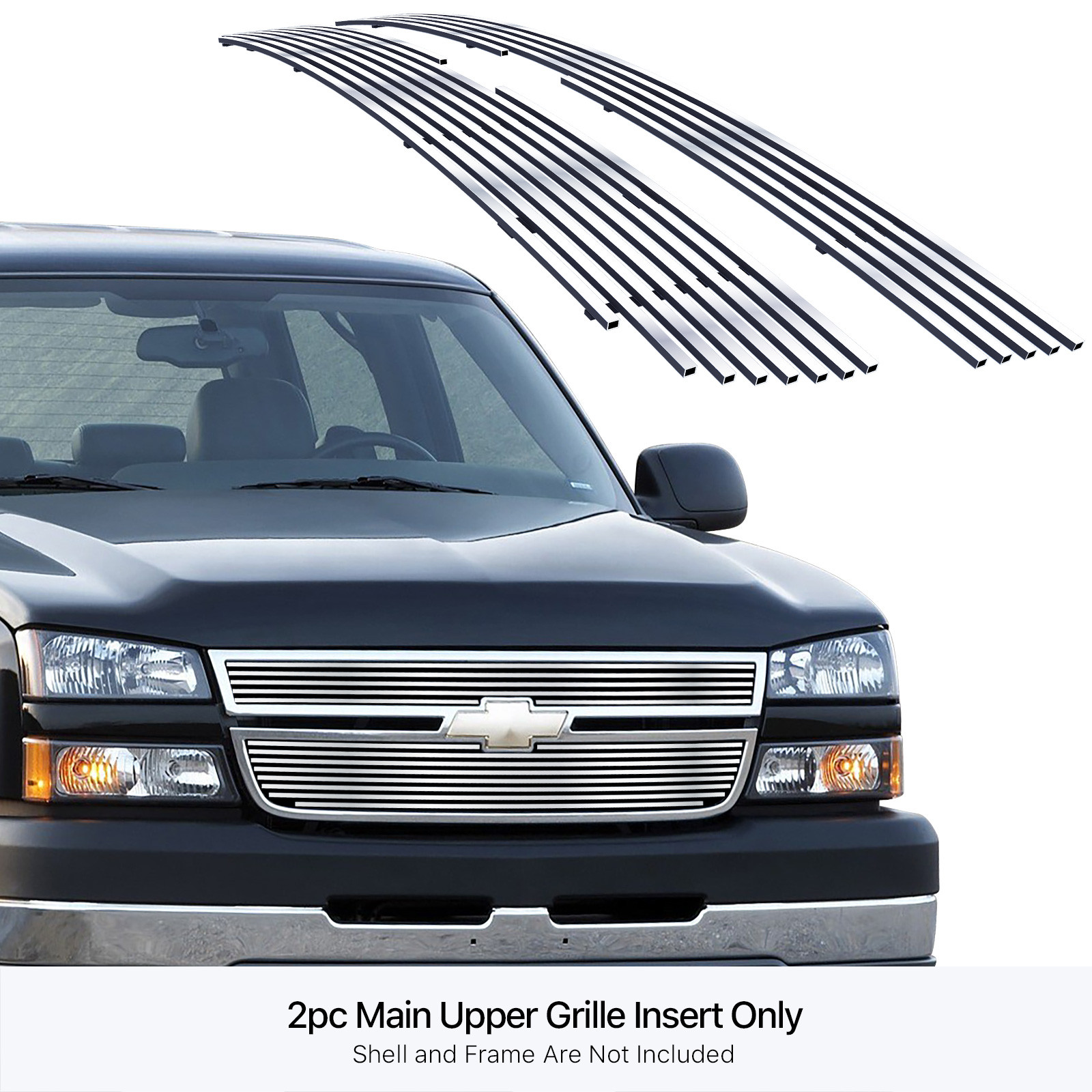 For 2006 Chevy Silverado 1500 HD SS Upper Stainless Chrome Billet Grille Insert
