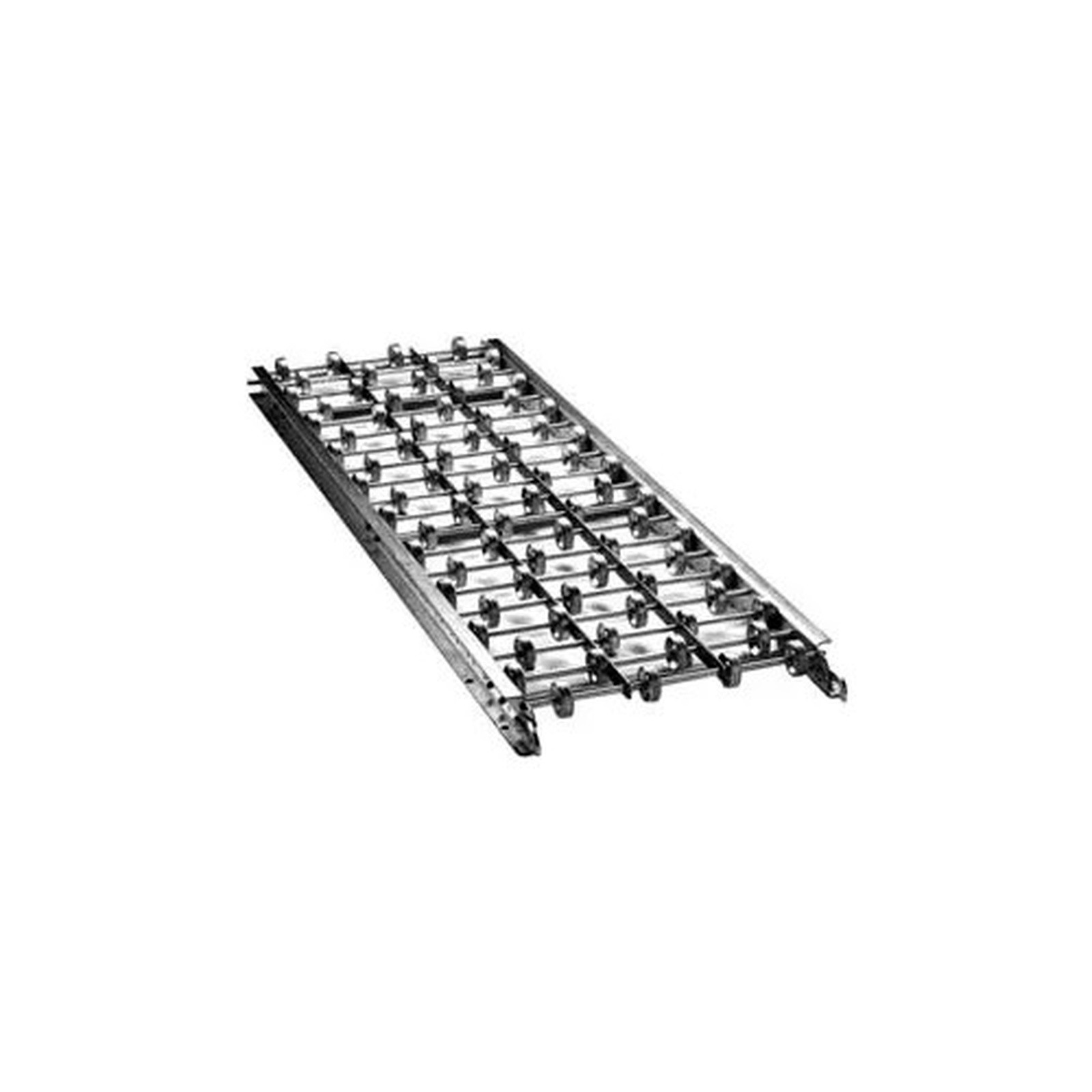 12"W Gravity Skate Wheel Conveyor, 10'L, Galvanized Steel, 10 Wheels per Foot