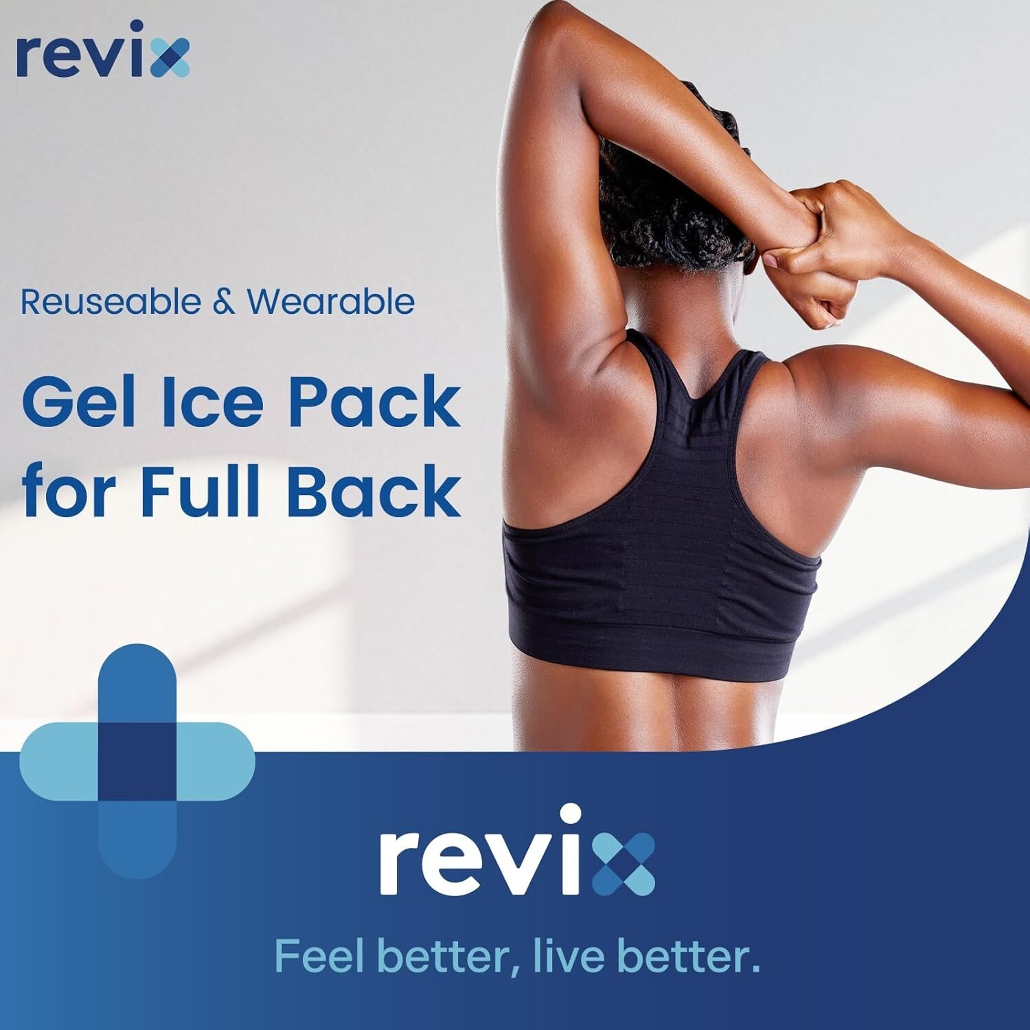 Extra-Large Ice Pack with Elastic Straps for Back Discomfort - Cold Compression