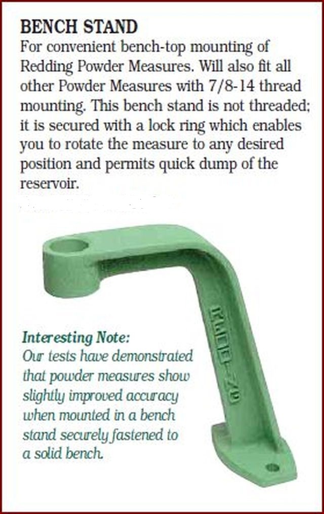 06000 REDDING POWDER MEASURE BENCH STAND - BRAND NEW - FREE SHIPPING!!