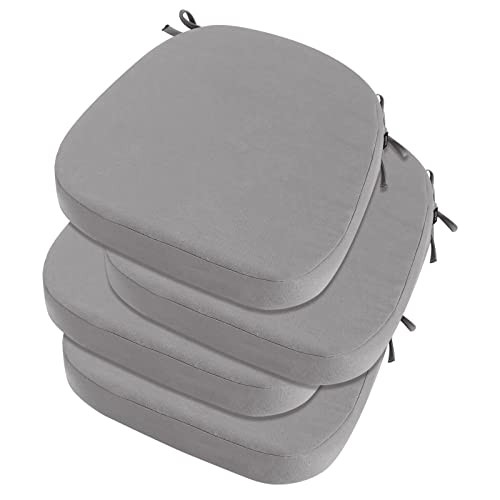 Outdoor Chair Cushions Set of 4, 17" x 17" 17" x 17" x 3"（4 Pack) Silver Grey