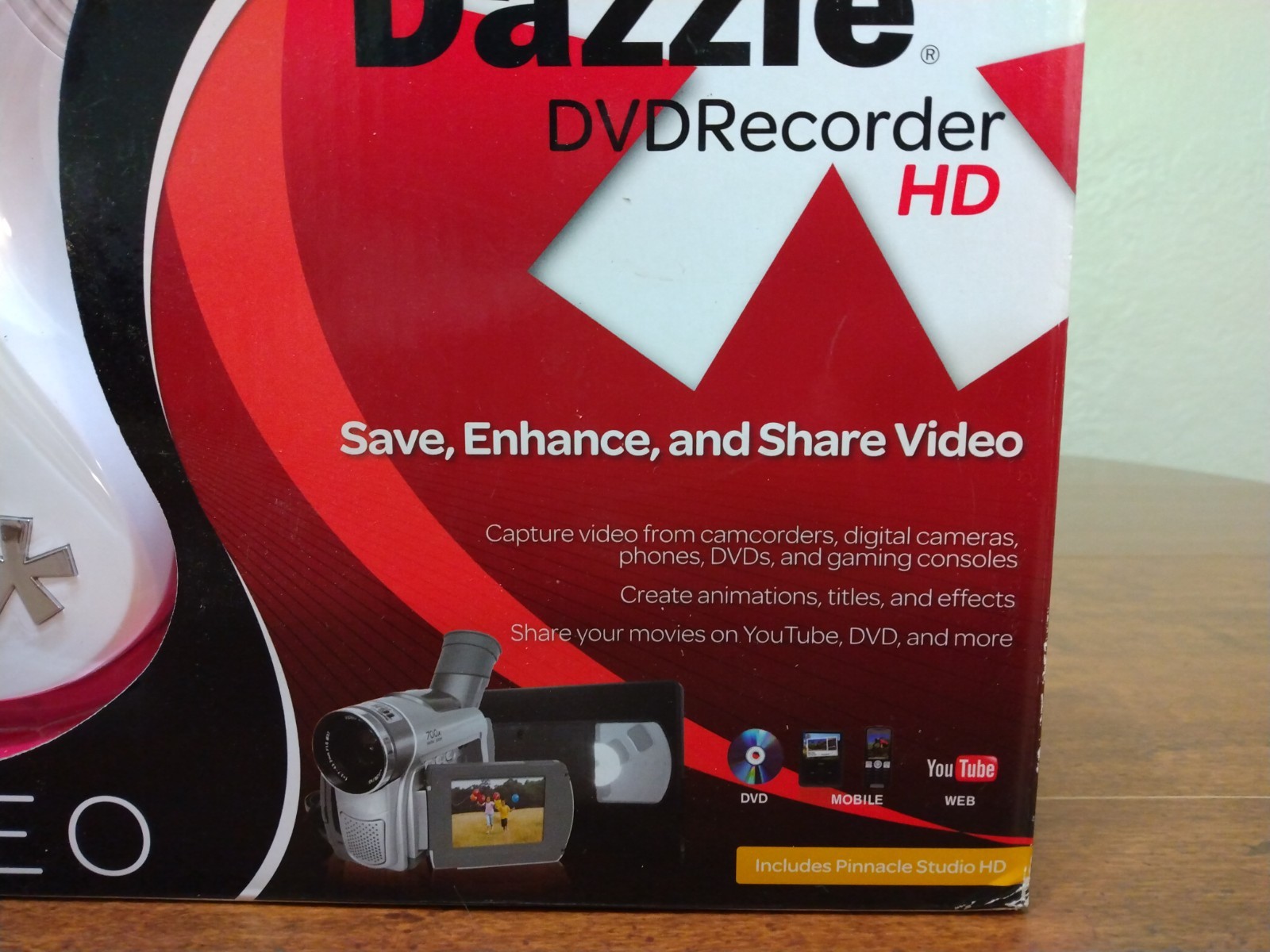 Dazzle DVD Recorder HD Video Capture Device + Pinnacle Video Editing Software