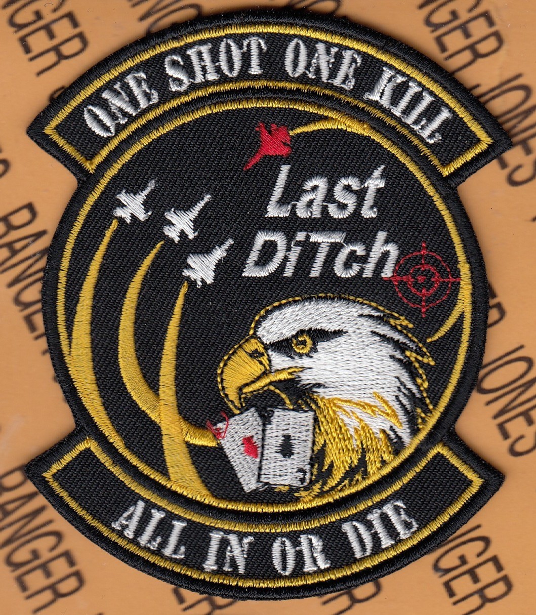 USAF Air Force 21st Fighter Sq FS Last Ditch All In Or Die ~4" patch c/e