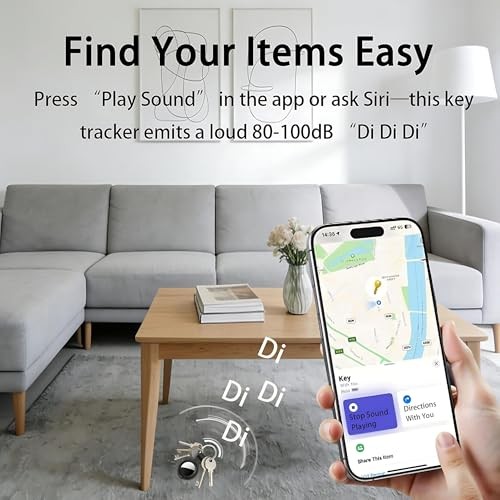 4 Pack Tracker Tags [Apple MFi Certified] Work with Apple Find Black+White