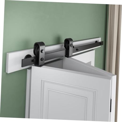 52" Bifold Sliding Barn Door Hardware Kit, 4.3ft Top Mount Bi-Folding Track