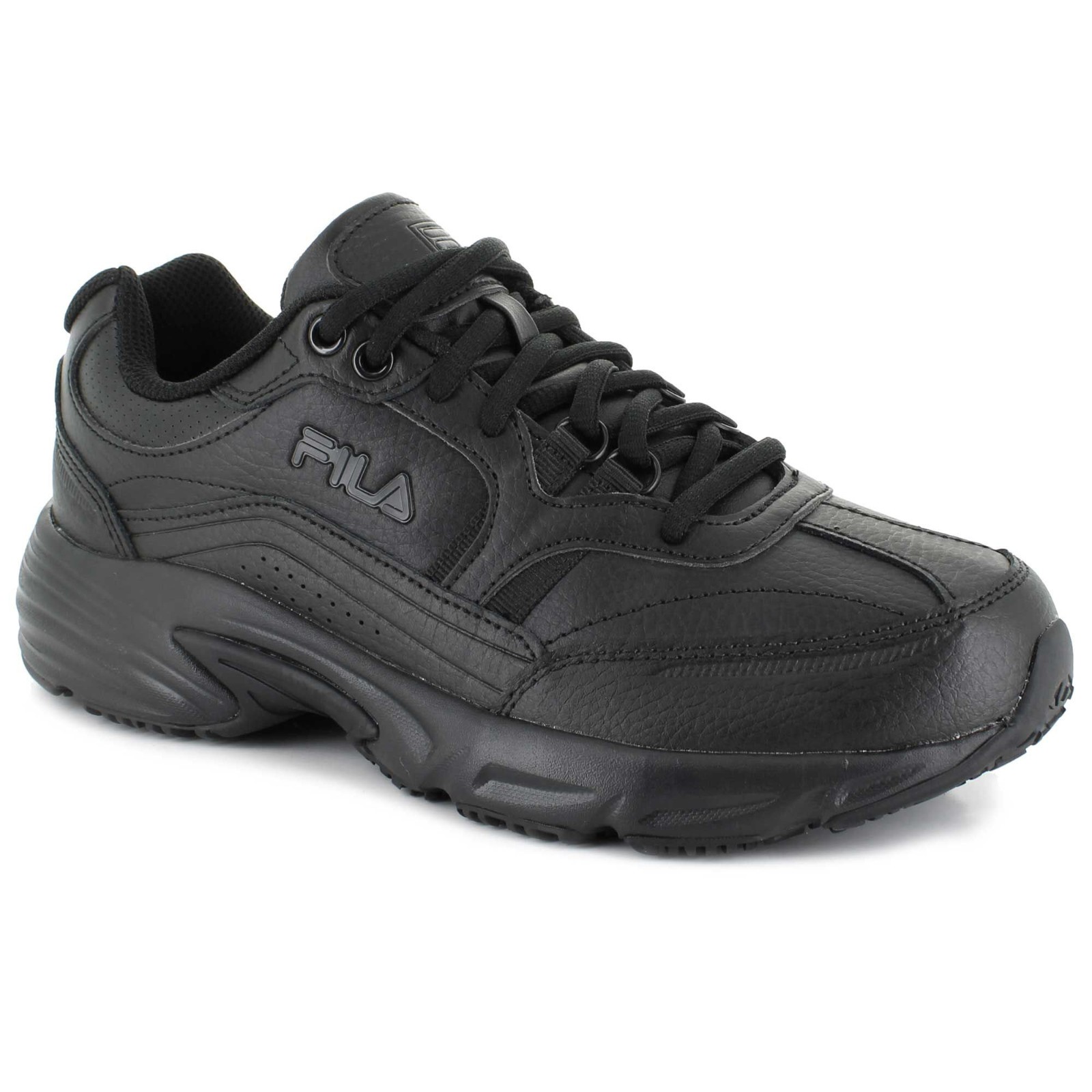 Men's Fila Memory Workshift Slip Resistant Steel Toe Sneaker Black 1SG30201 001