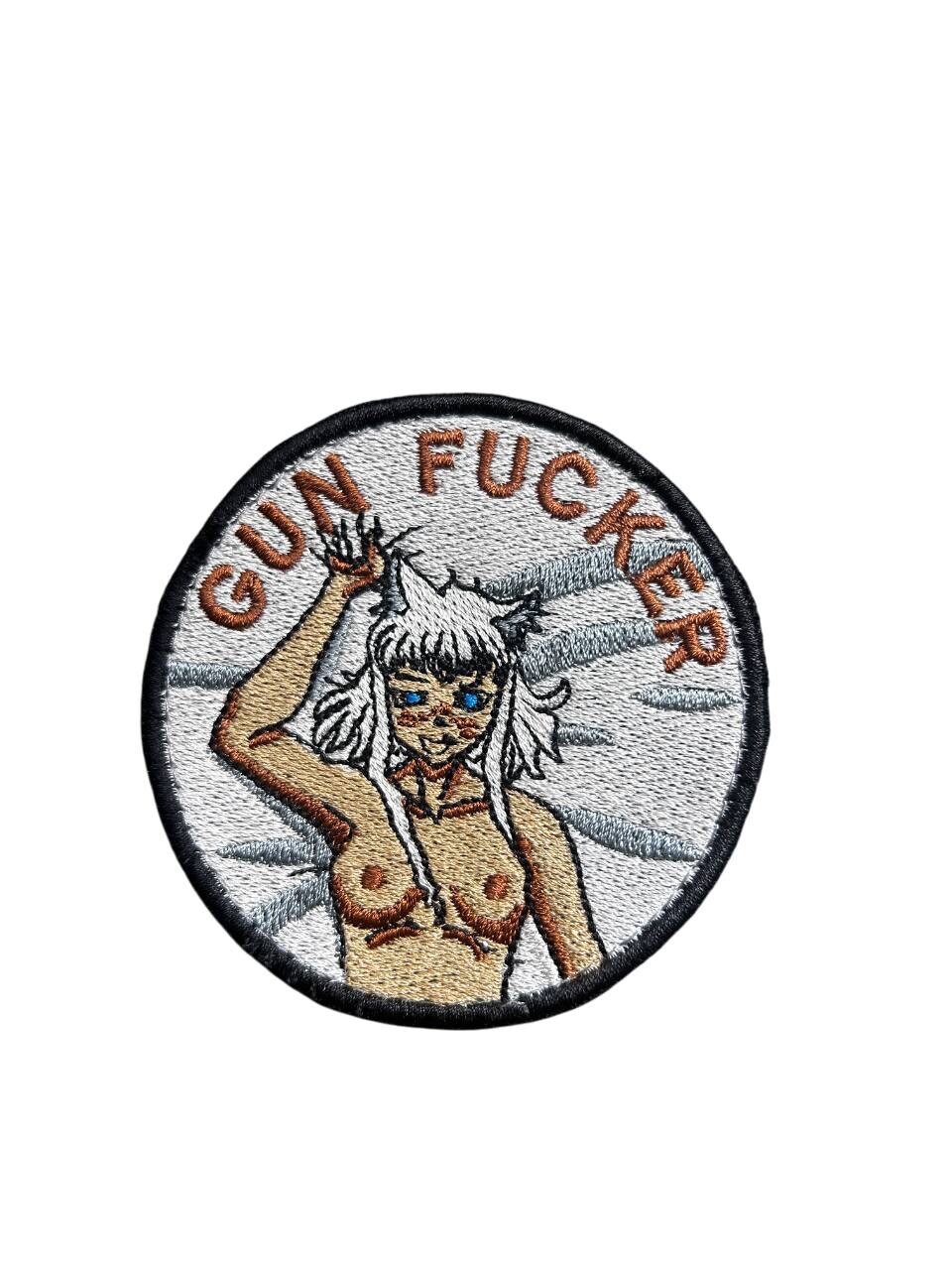 Edgy Anime Girl Patch “Gun Fker” NSFW Tactical Embroidered Badge for all things