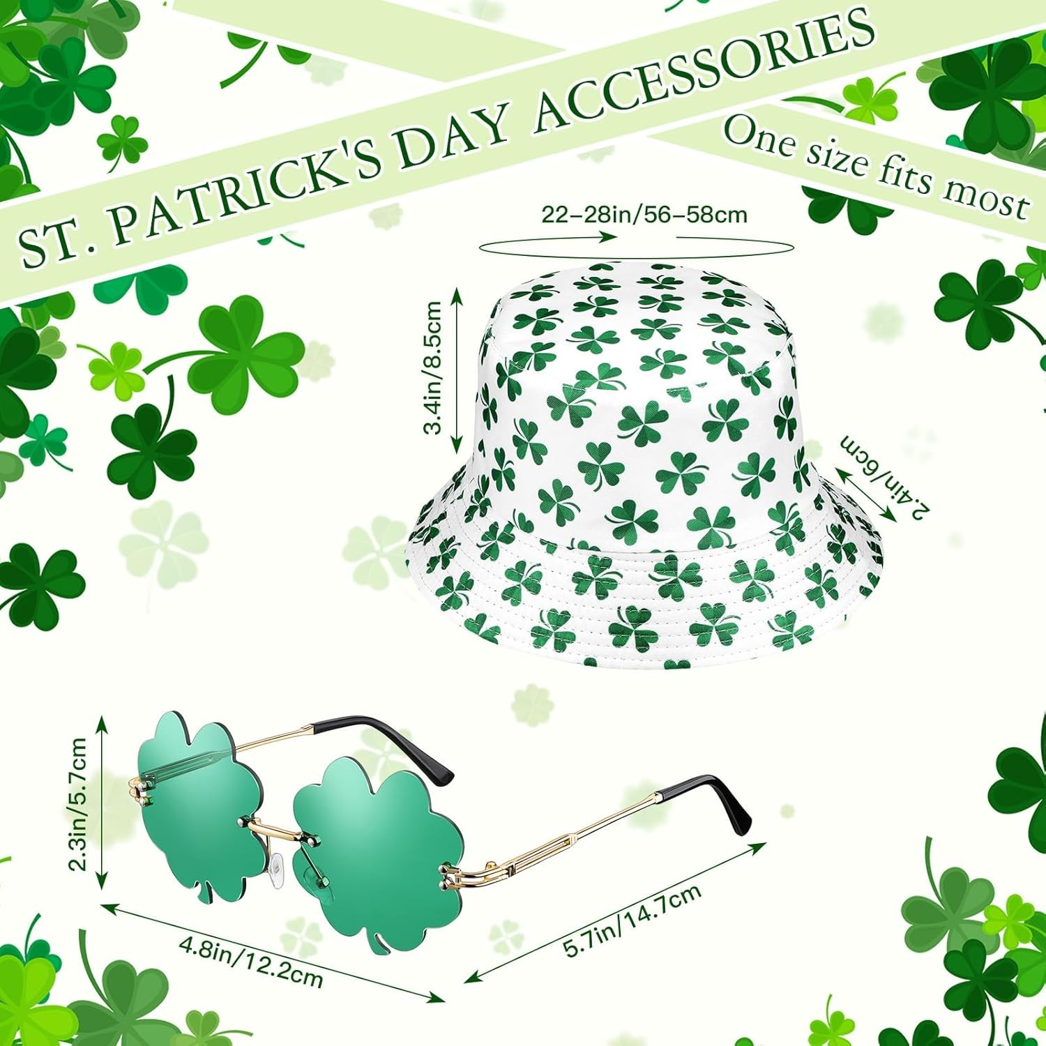 Cozypower St. Patricks Day Accessories Bucket Hat Clover...