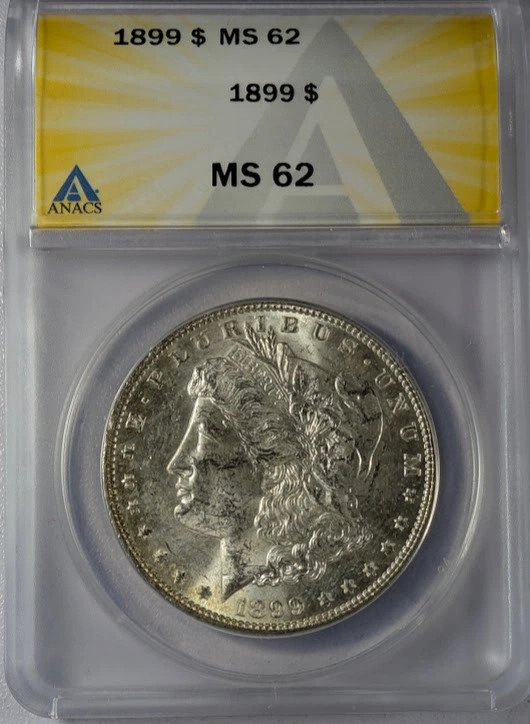 1899 Morgan Silver Dollar ANACS MS-62