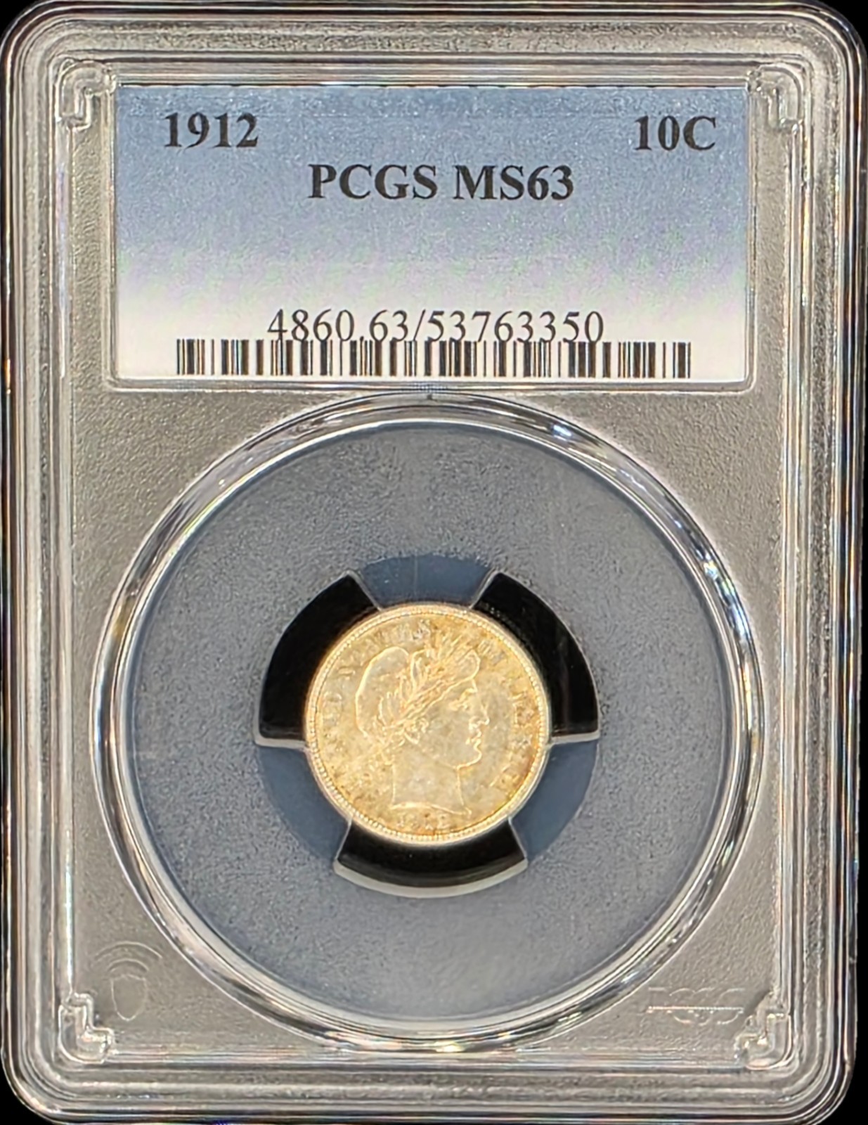 1912 Barber Dime 10C PCGS MS 63