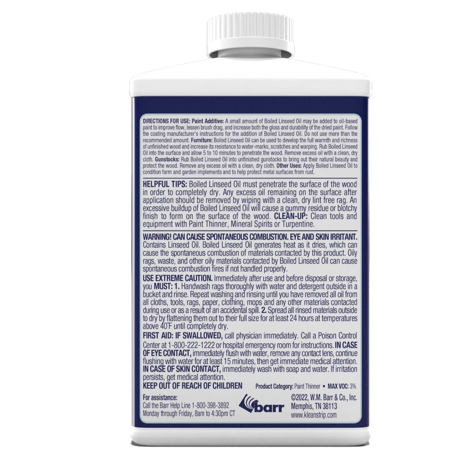 Klean Strip Boiled Linseed Oil 1 Quart