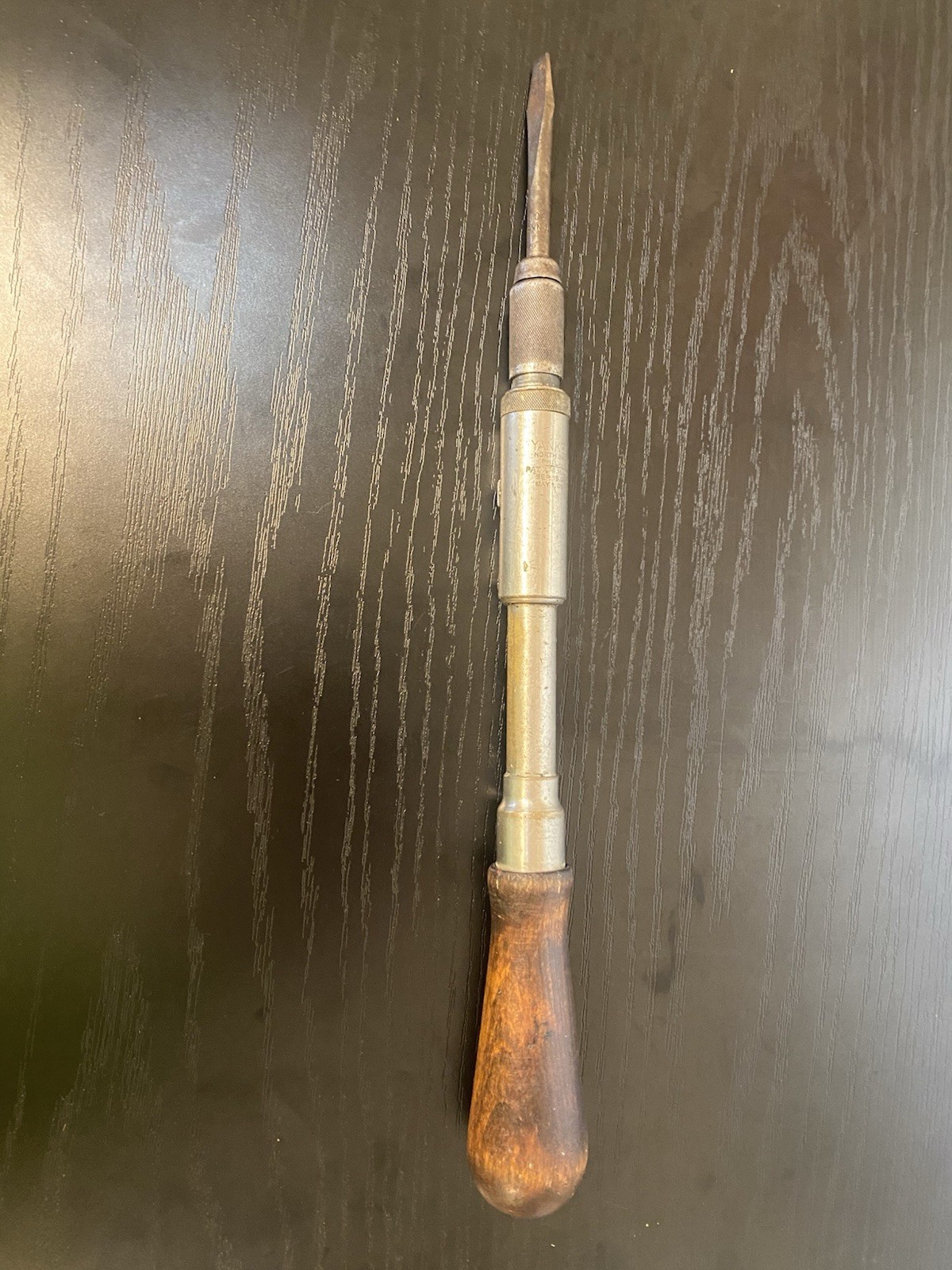 Vintage Yankee No 30 Push Drill Screwdriver North Bros USA Wood Handle w Bit