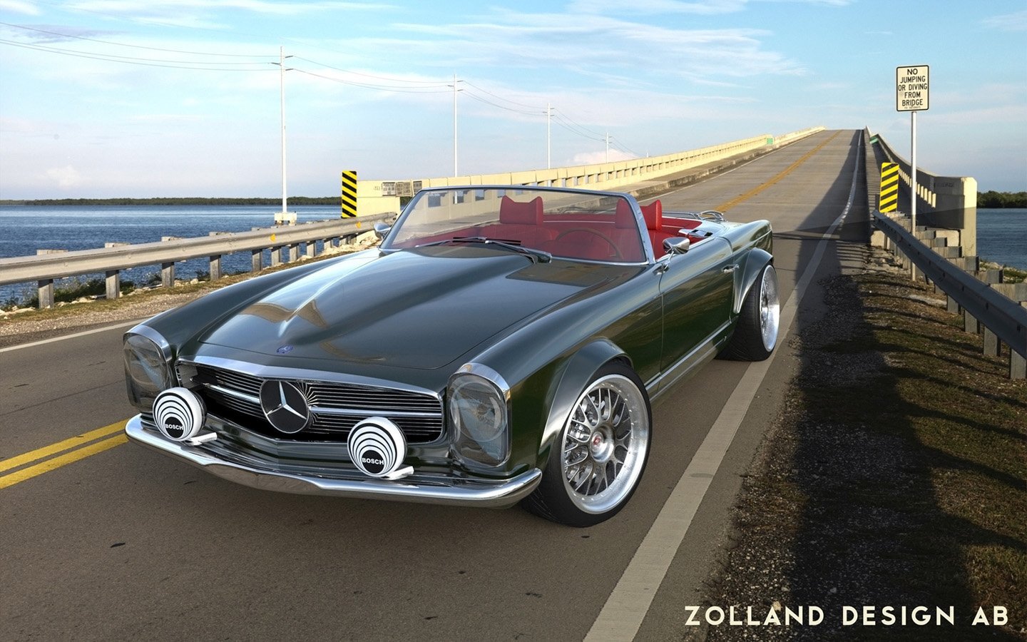 Cars 2015 zolland design mercedes 230sl Desk Mat Stitched