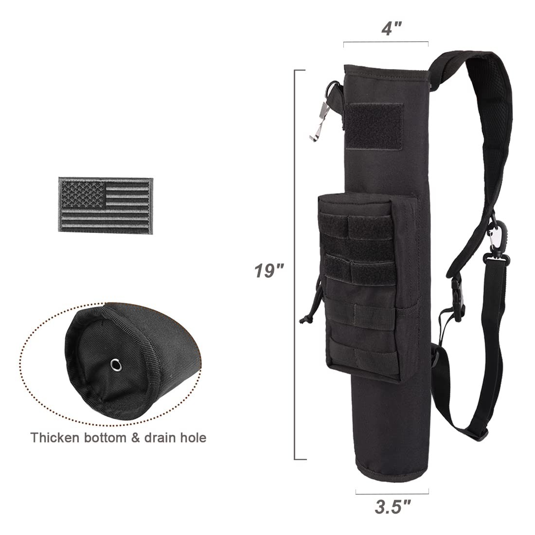 Archery Lightweight Back Arrow Quiver Dual Use Foldable Compact Hip Arrows Ba...