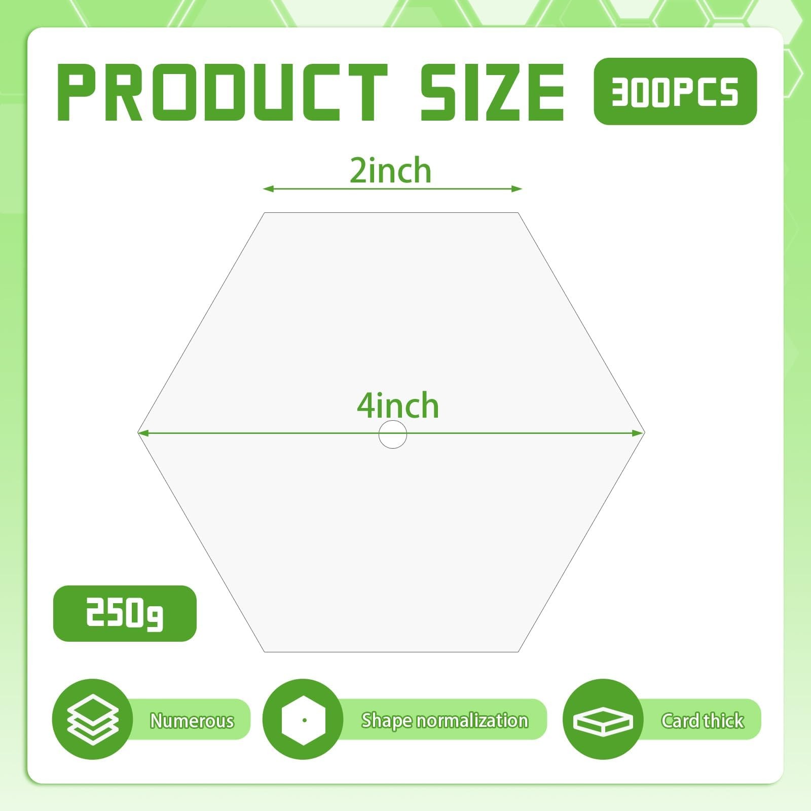 300 PCS 2 Inch White Hexagon Piecing Paper Templates Quilting Patchwork