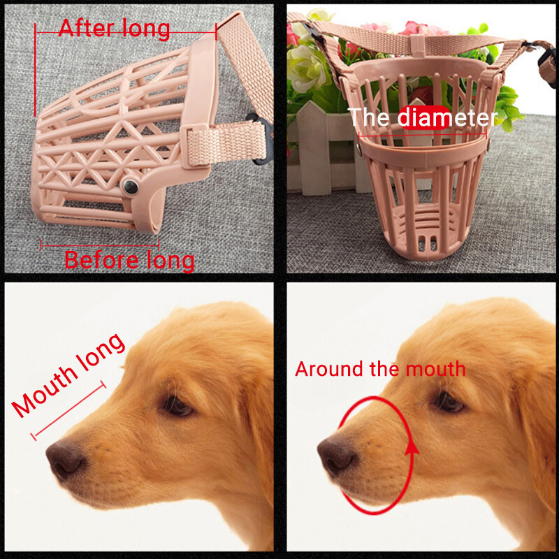 Dog Muzzle Mouth Cover Anti Bite Barking Chewing Comfortable Soft Plastic Mask