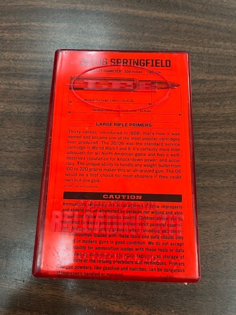LEE RELOADING DIE SET 30-06 VINTAGE