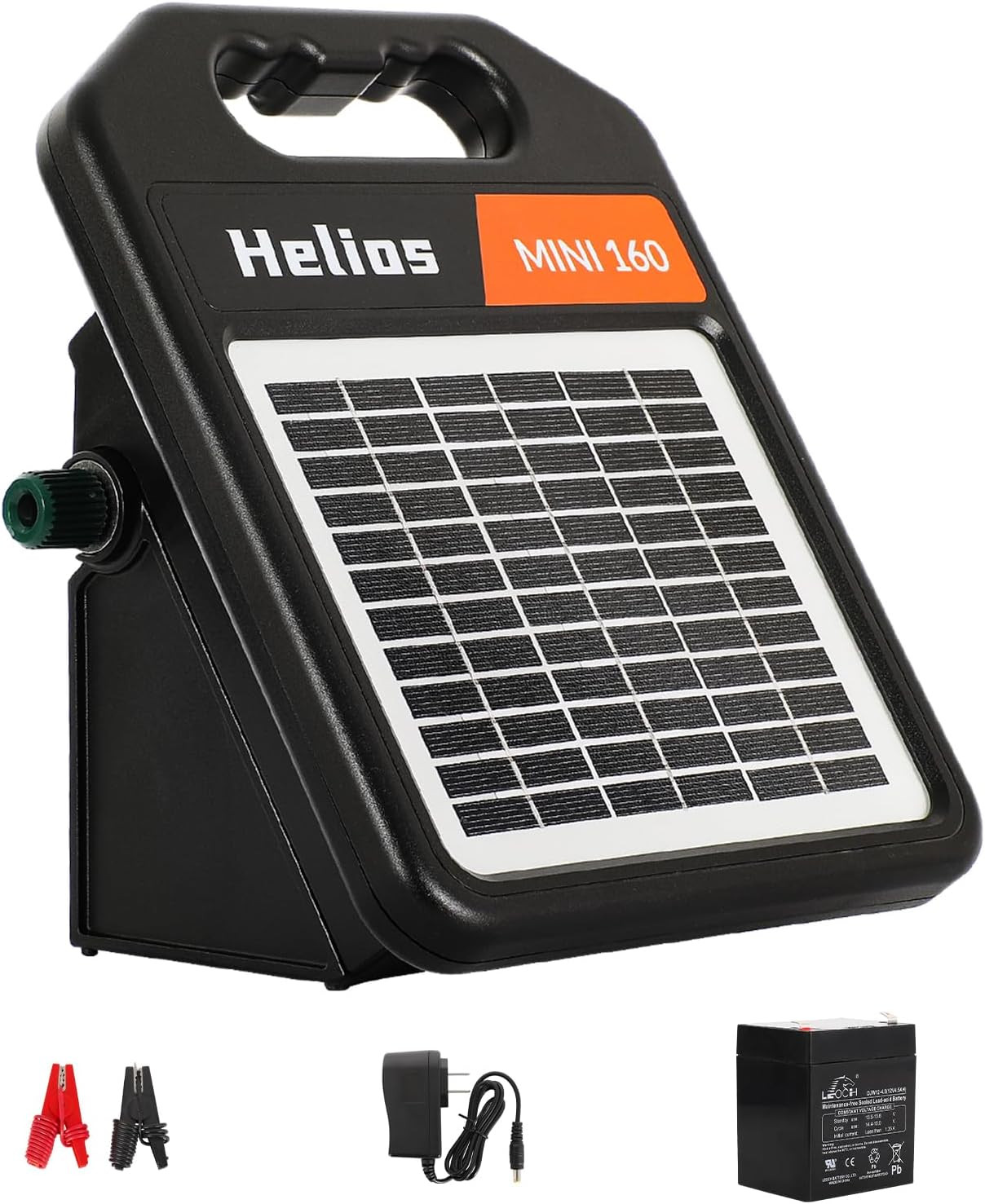 10 Miles Solar Electric Fence Charger with Day/Night Mode, 0.16J Portable Solar