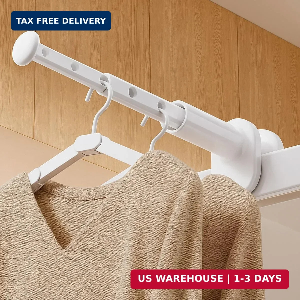 2 Pack Clothes Drying Rack for Travel Retractable Bar Laundry Hanger Portable Co